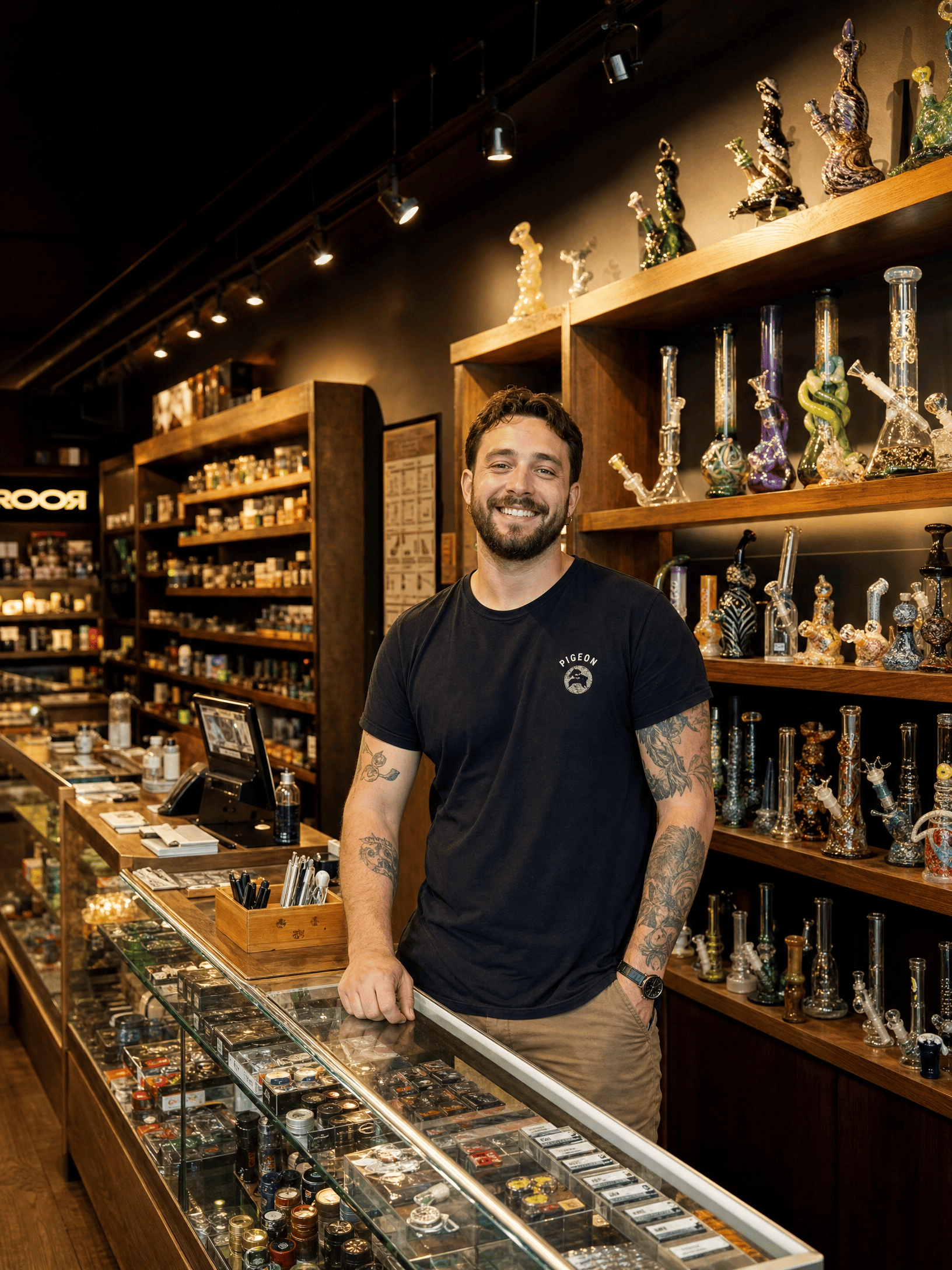 Inside the Heads Up Tobacco Accessories store in Kalispell, MT