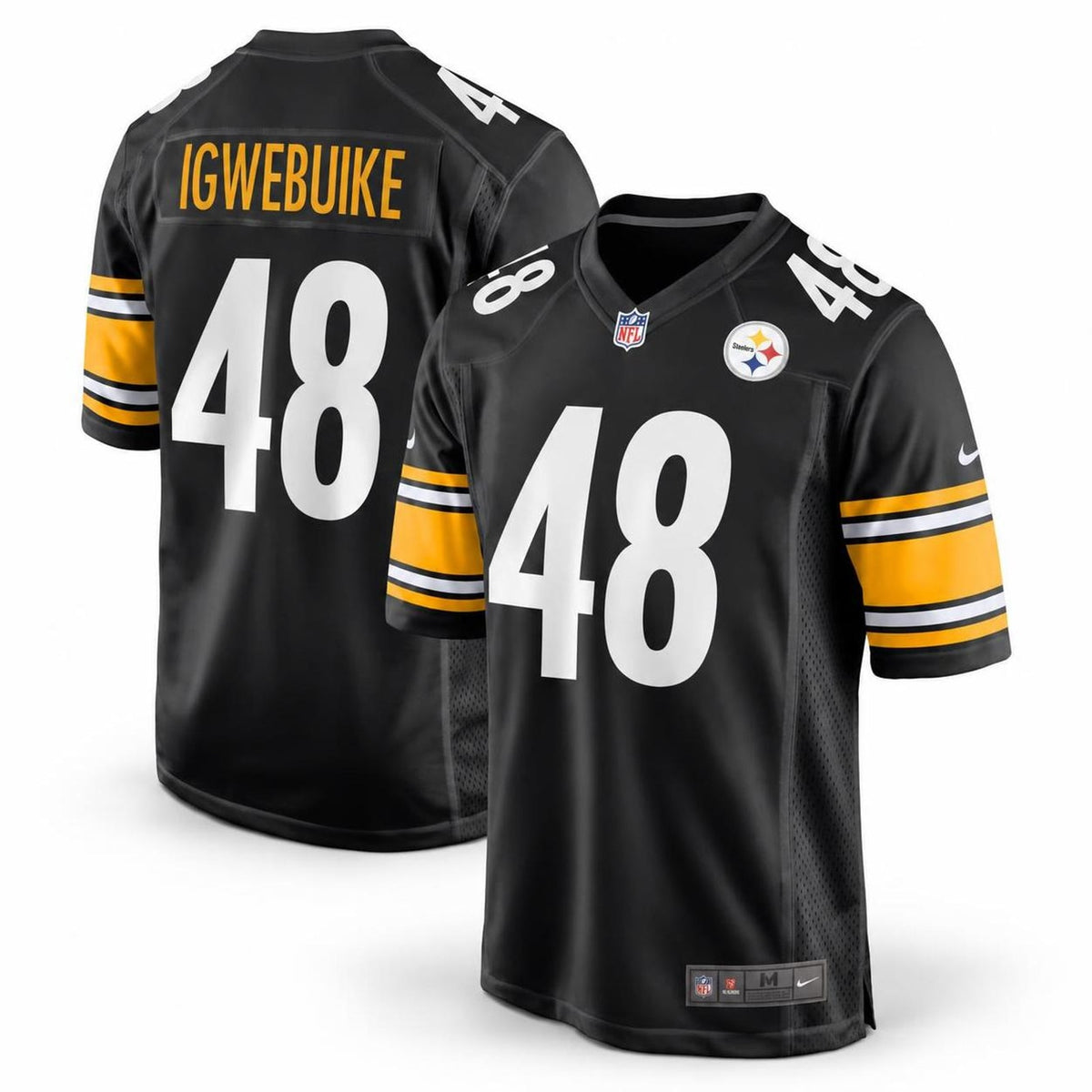 Men's Pittsburgh Steelers Godwin Igwebuike Black Game Jersey JS4027 - 1