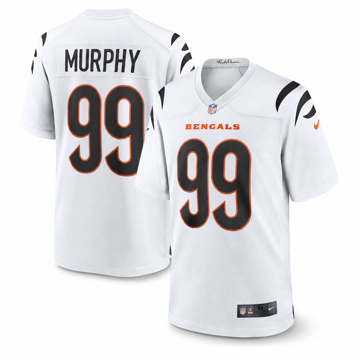 Cincinnati Bengals Myles Murphy White Game Jersey - 1