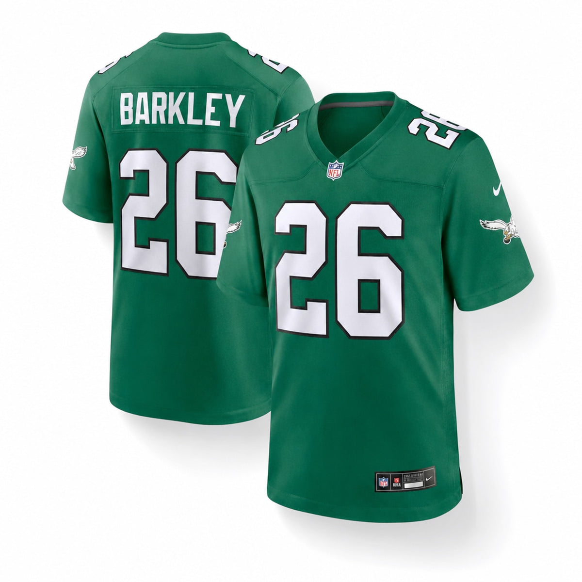 Philadelphia Eagles Saquon Barkley Kelly Green Game Jersey - 1