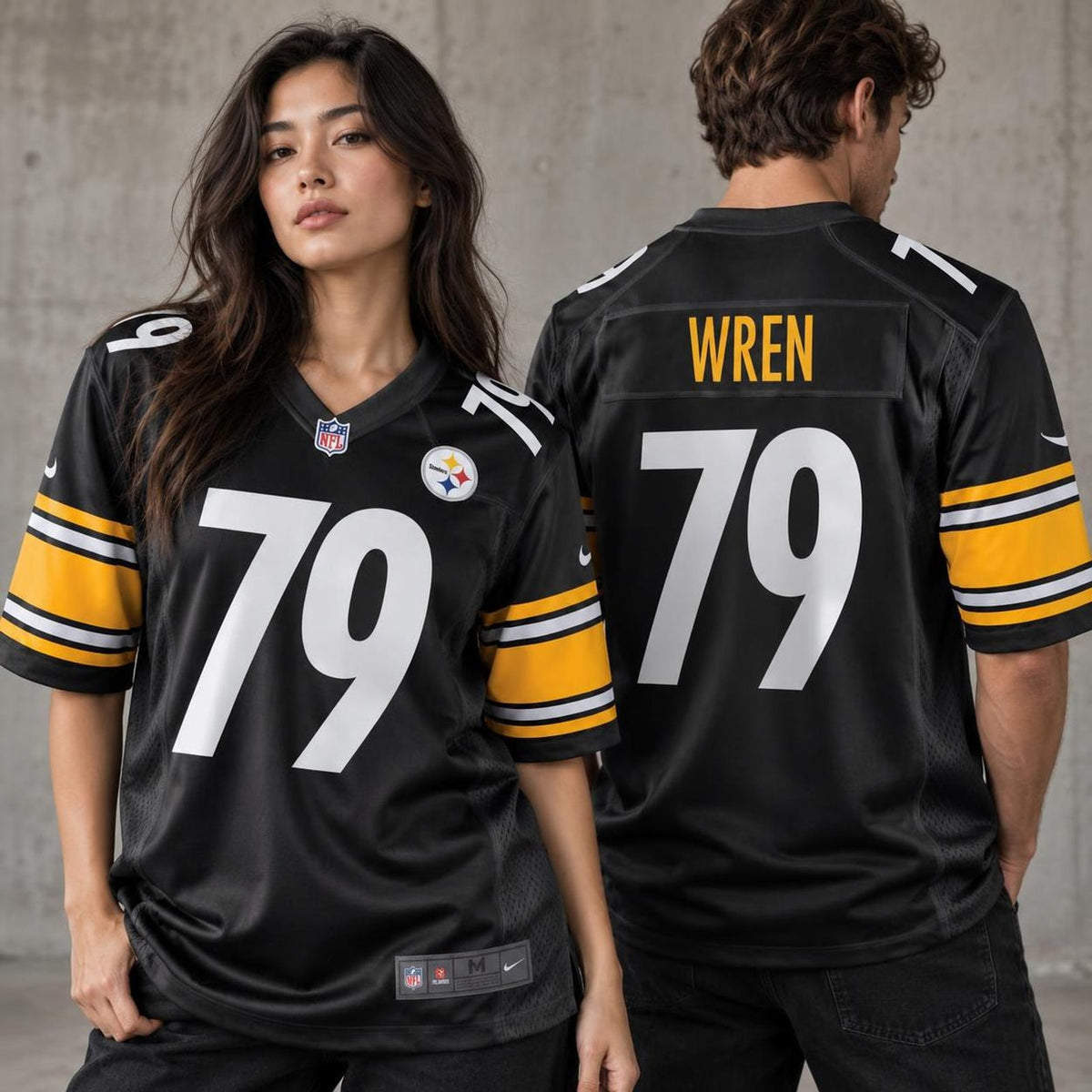 Men's Pittsburgh Steelers Renell Wren Black Game Jersey JS9242 - 2