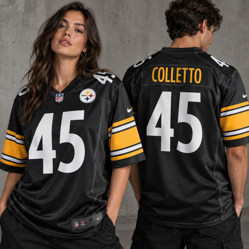 Men's Pittsburgh Steelers Jack Colletto Black Game Jersey JS7873 - 2