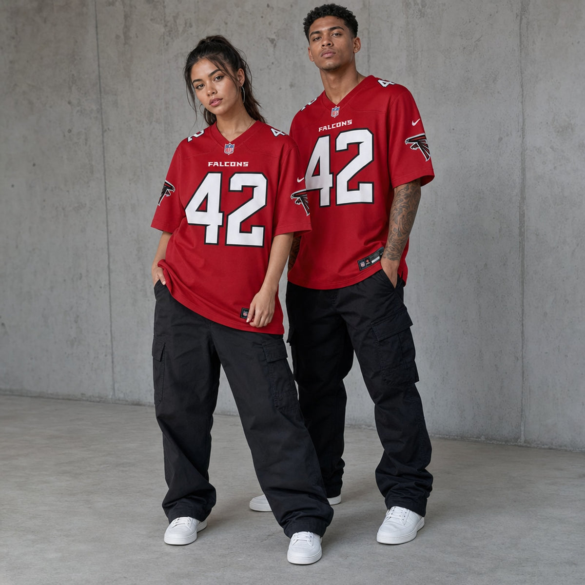 Atlanta Falcons Josh Woods Polyester Game Jersey - 3