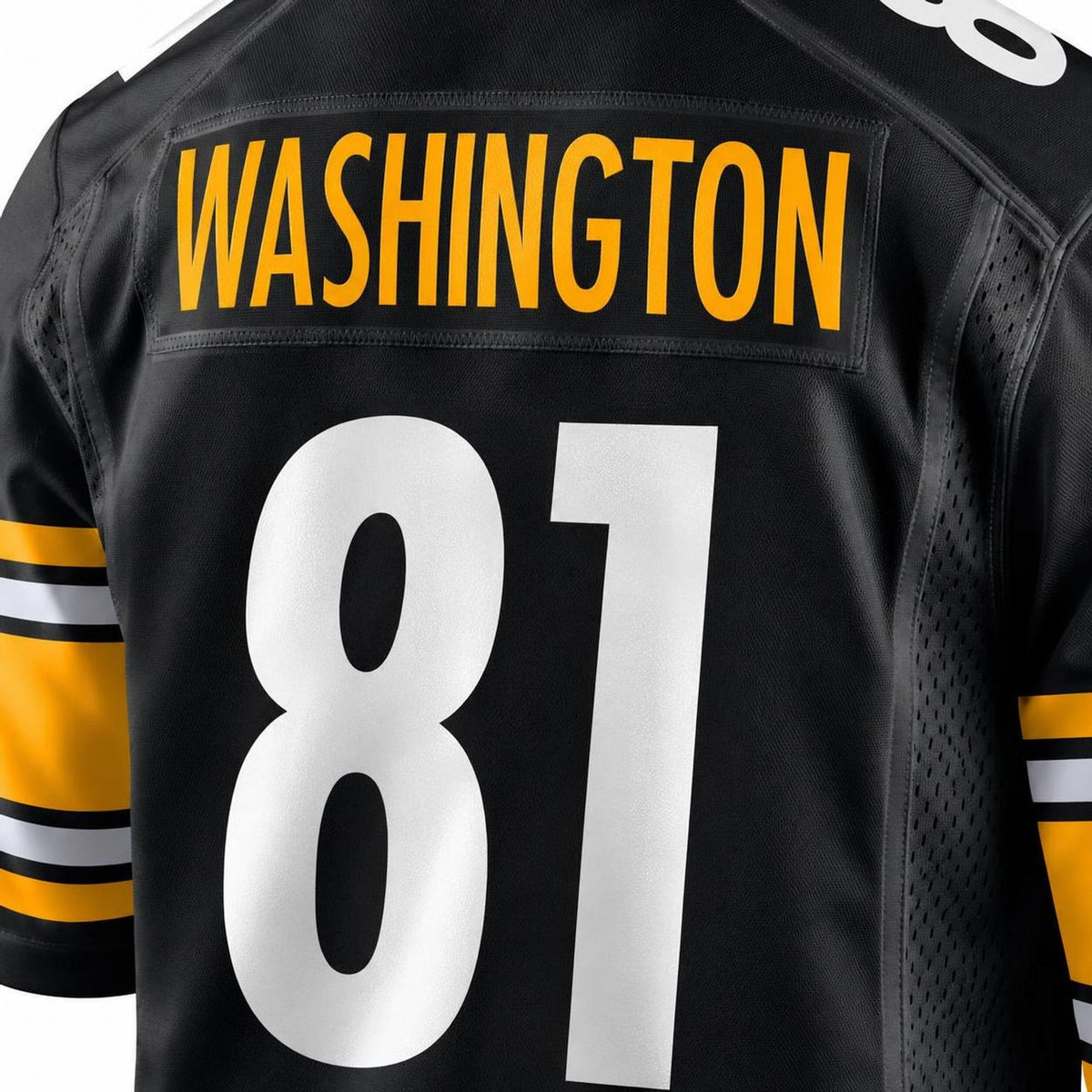 Men's Pittsburgh Steelers Scotty Washington Black Game Jersey JS3742 - 5