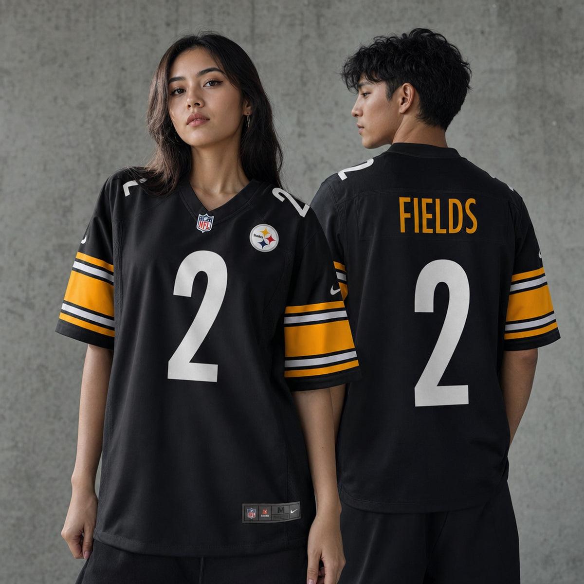 Men's Pittsburgh Steelers Justin Fields Black Game Player Jersey JS5370 - 2