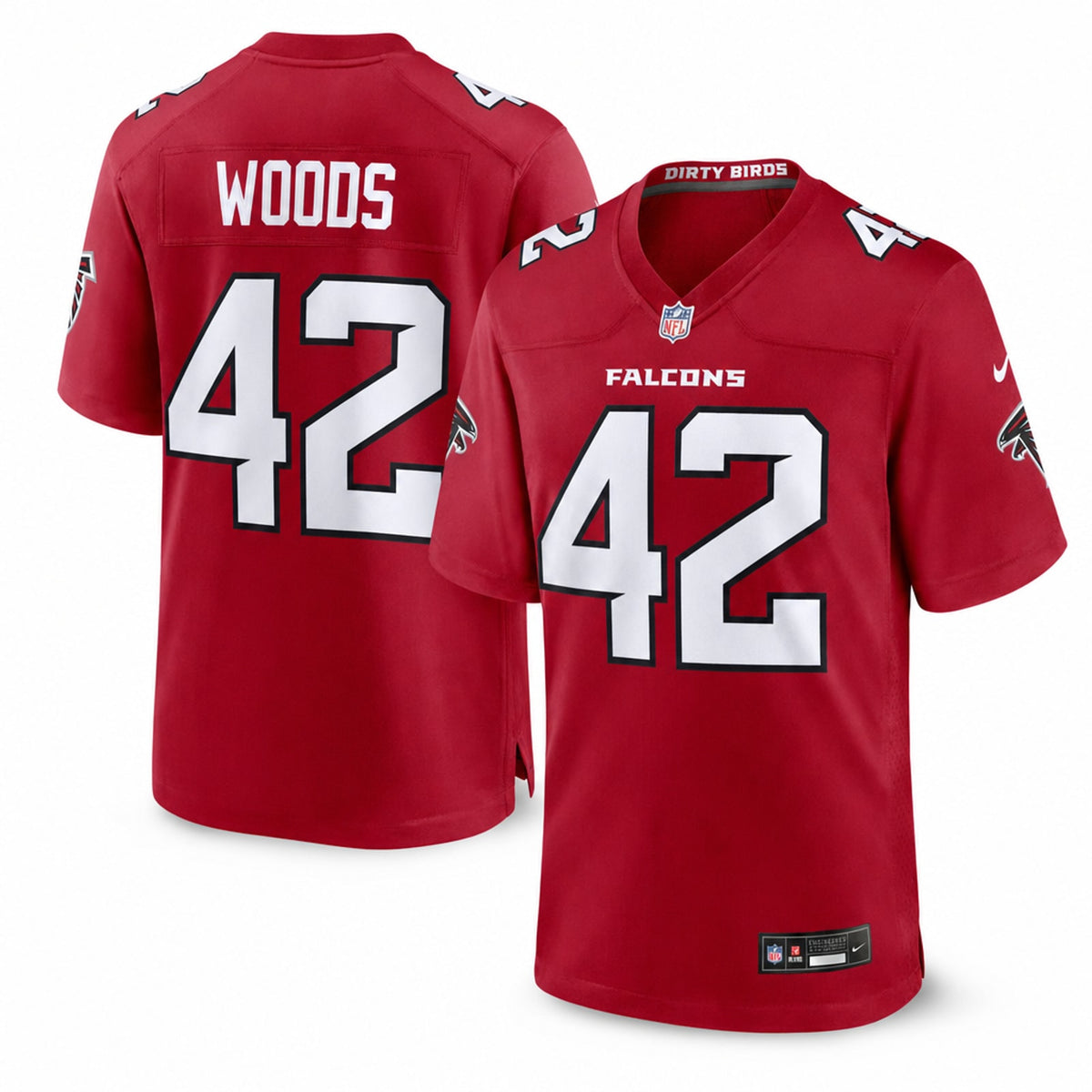 Atlanta Falcons Josh Woods Polyester Game Jersey - 1