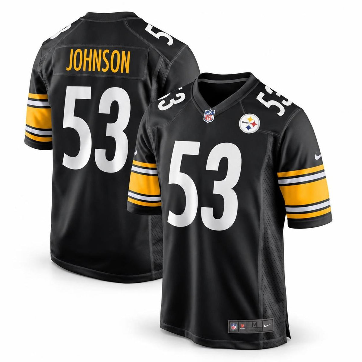 Men's Pittsburgh Steelers Kyron Johnson Black Game Jersey JS4626 - 1