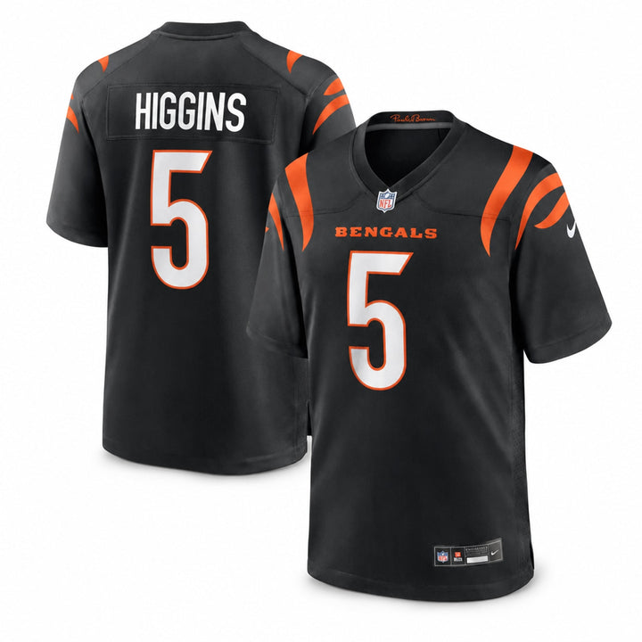 Cincinnati Bengals Tee Higgins Black Game Jersey