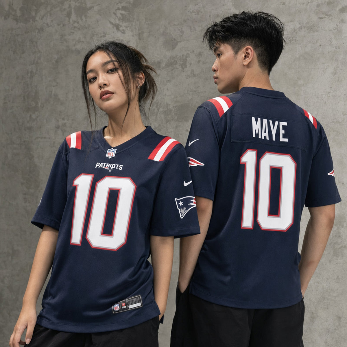 New England Patriots Drake Maye Polyester Game Jersey - 2