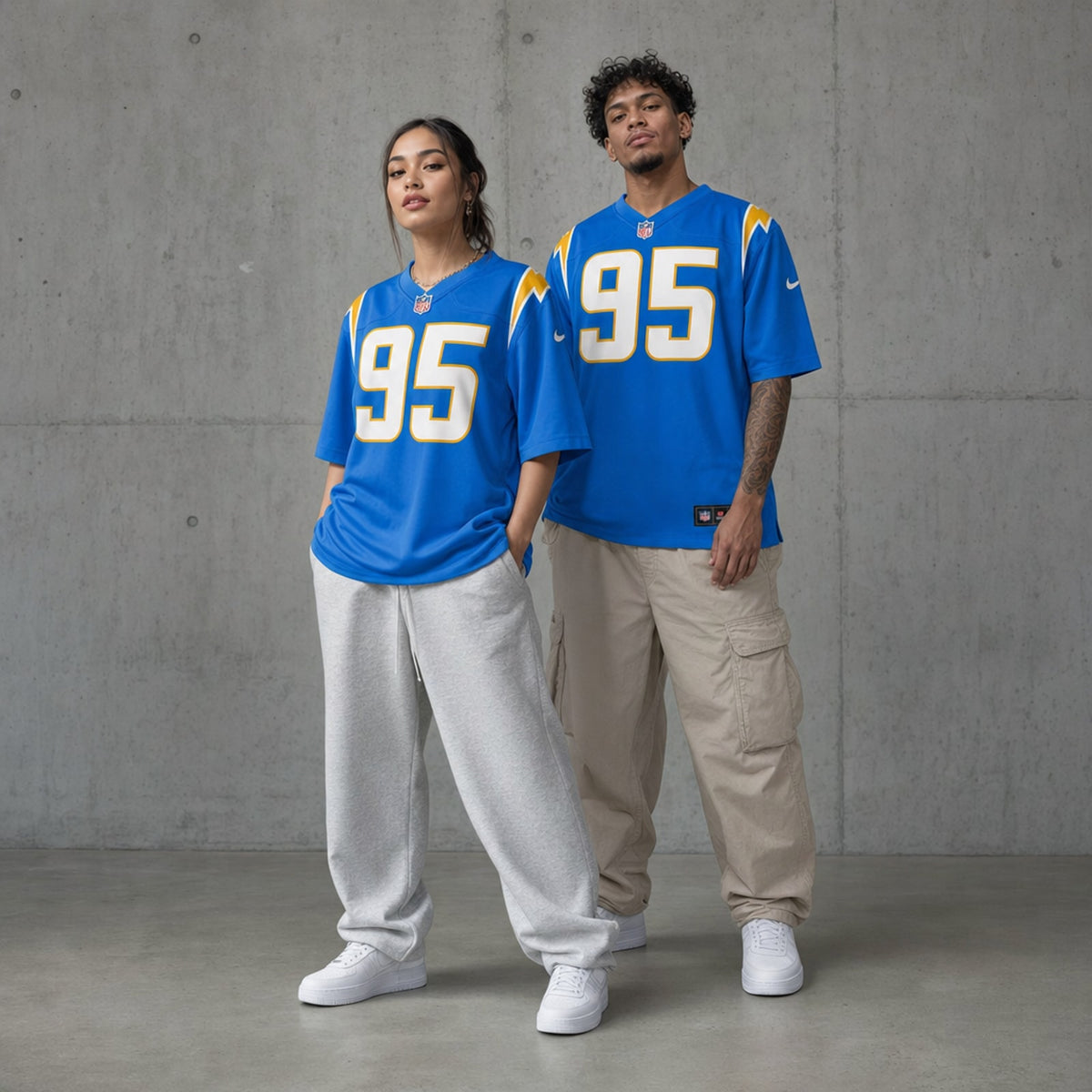 Los Angeles Chargers Jordan Jefferson Polyester Game Jersey - 3
