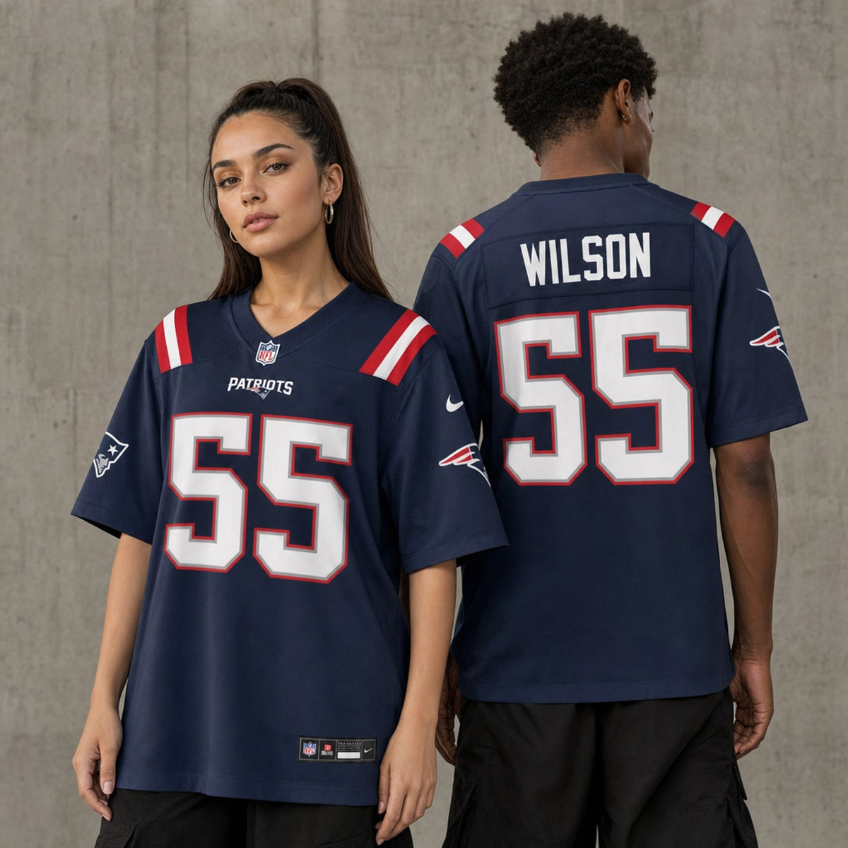 New England Patriots Jared Wilson Polyester Game Jersey - 2