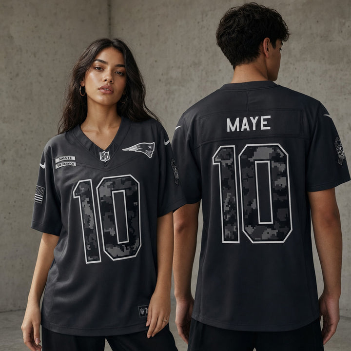 New England Patriots Drake Maye Polyester Jersey Stitched