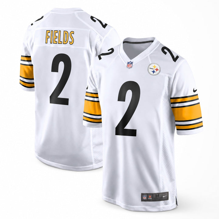 White Black Gold Pittsburgh Inspired Justin Fields 2 Football Jersey