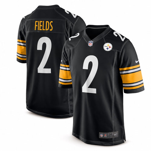 Men's Pittsburgh Steelers Justin Fields Black Game Player Jersey JS5370 - 1