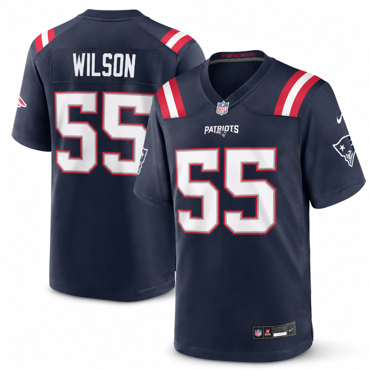 New England Patriots Jared Wilson Recycled Polyester Game Jersey - 1