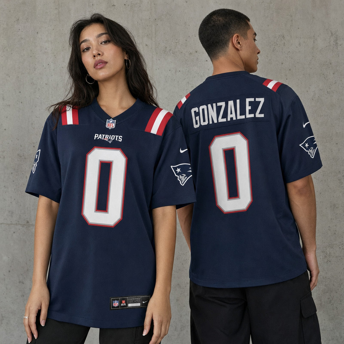 New England Patriots Christian Gonzalez Navy Game Jersey - 2