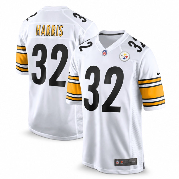 White Black Gold Pittsburgh Inspired Franco Harris 32 Football Jersey