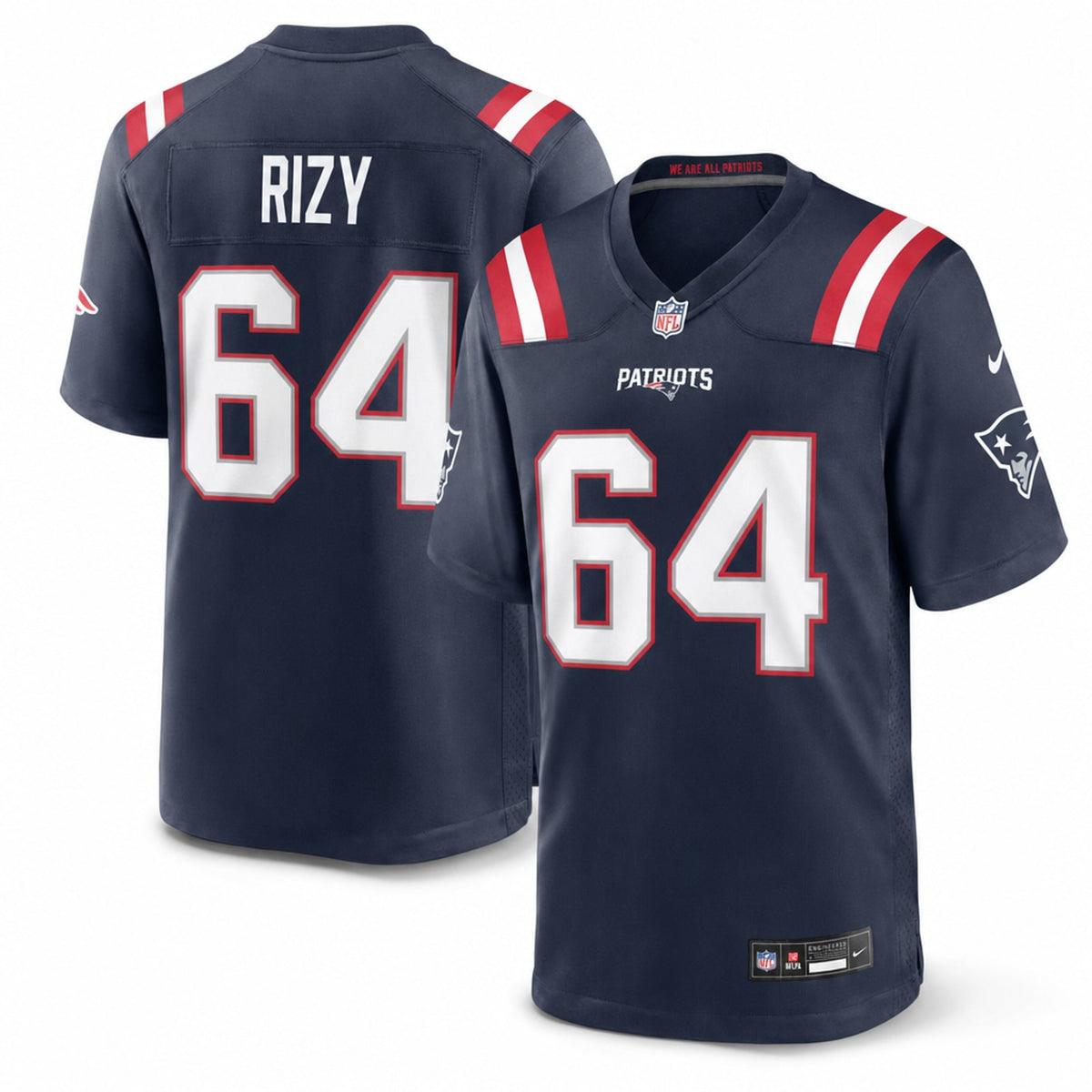 New England Patriots Jacob Rizy Recycled Polyester Game Jersey - 1