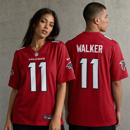 Atlanta Falcons Jalon Walker Red Men's Loose Fit Game Jersey - 2