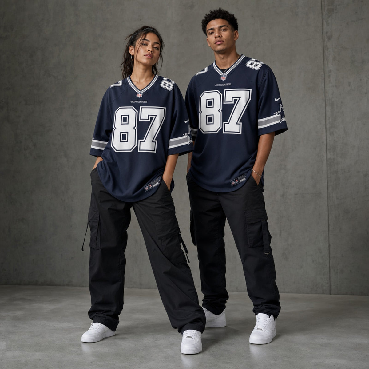 Dallas Cowboys Jake Ferguson Navy Game Jersey - 3