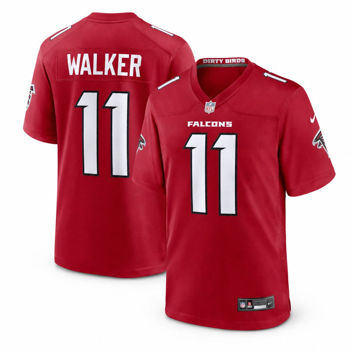Atlanta Falcons Jalon Walker Red Men's Loose Fit Game Jersey