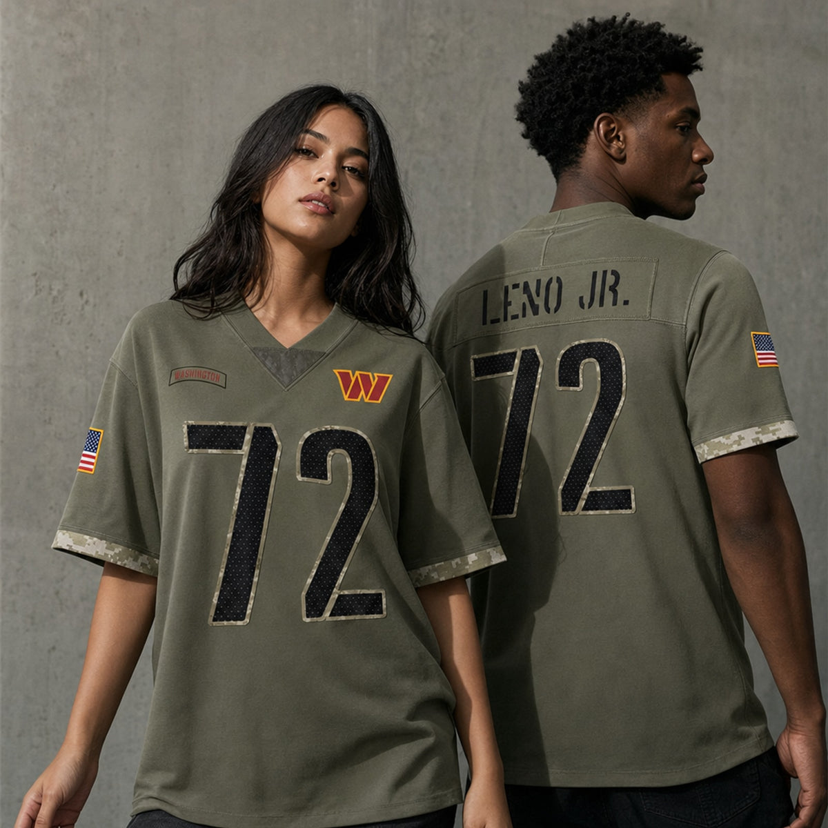 W.Commanders #72 Charles Leno Jr. Salute To Service Jersey - 2