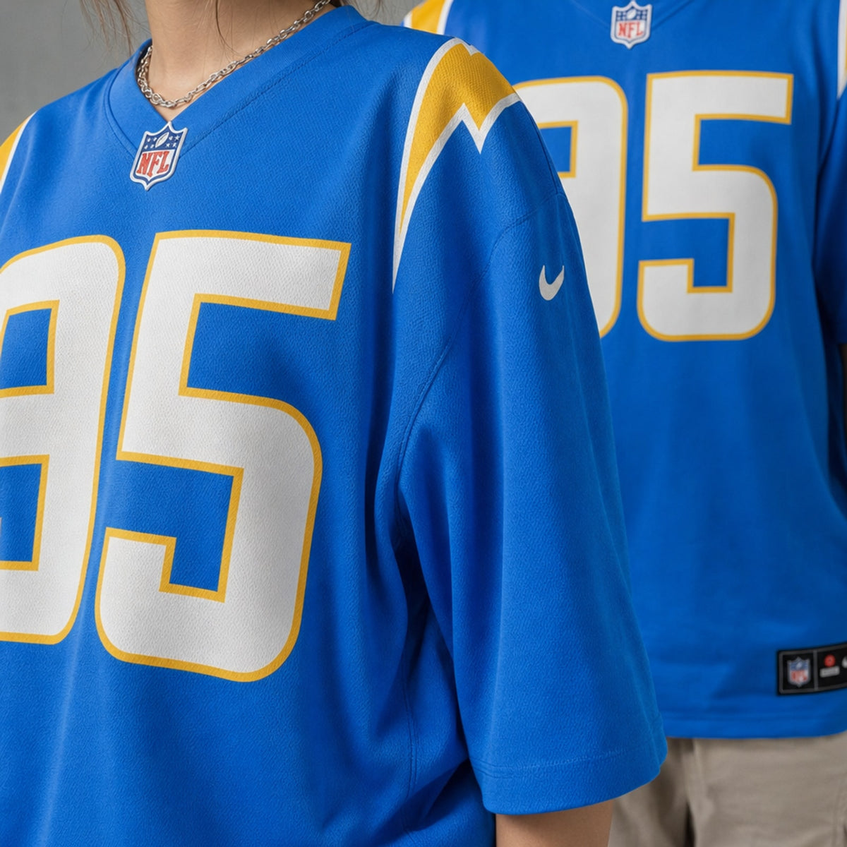 Los Angeles Chargers Jordan Jefferson Polyester Game Jersey - 4