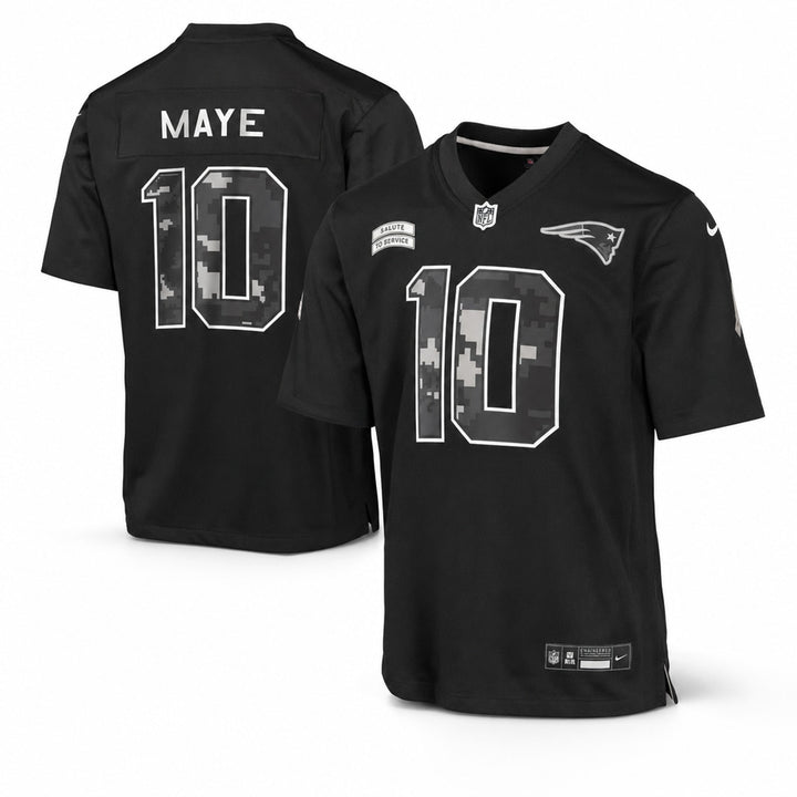 New England Patriots Drake Maye Salute Game Jersey