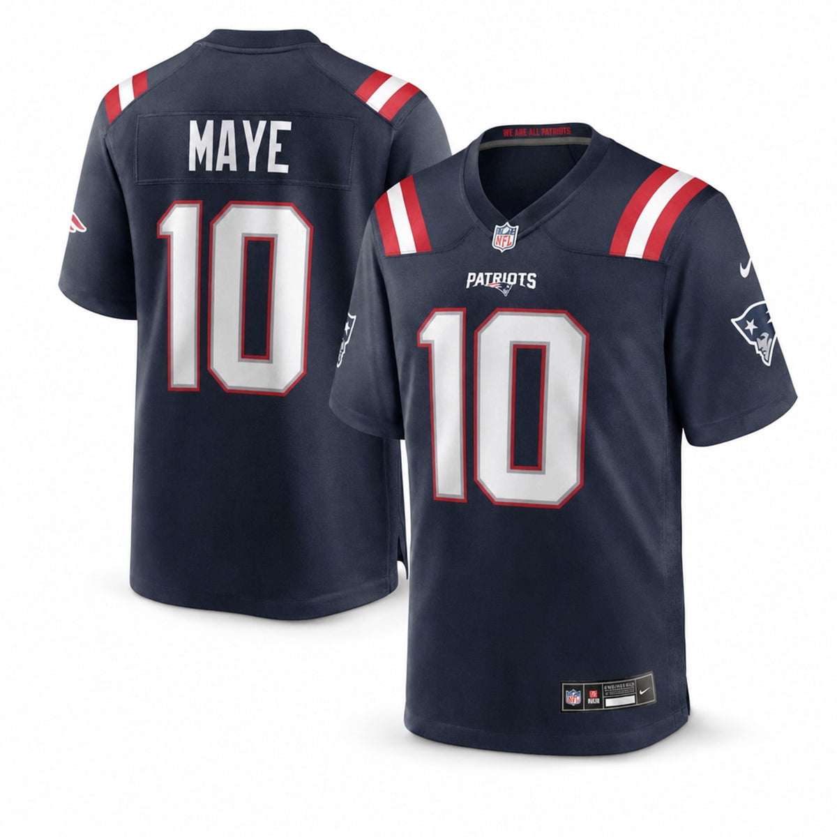New England Patriots Drake Maye Polyester Game Jersey - 1