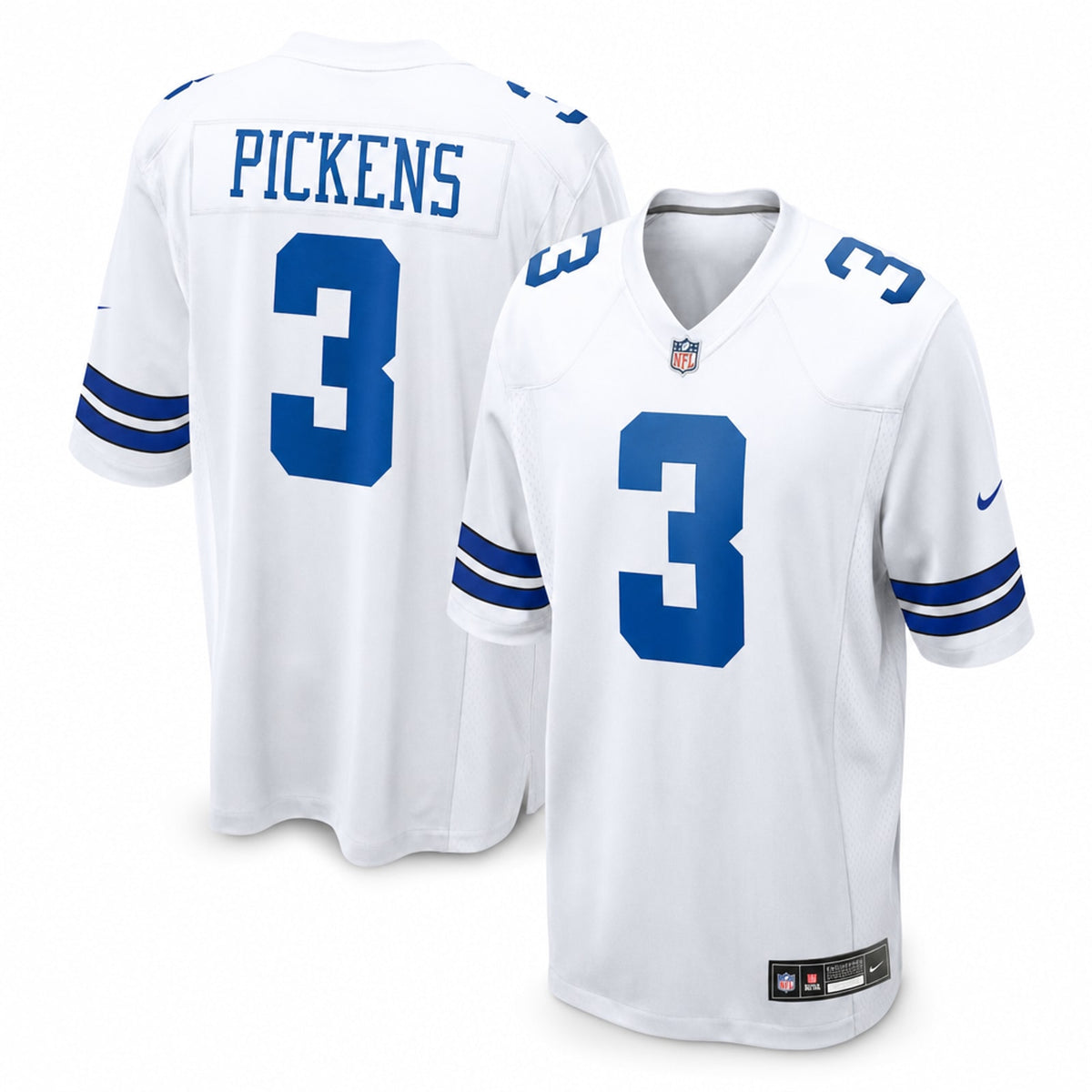 Dallas Cowboys George Pickens White Game Jersey - 1