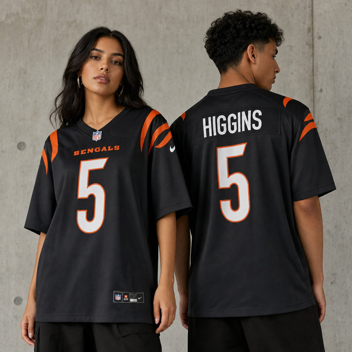 Cincinnati Bengals Tee Higgins Black Game Jersey - 2