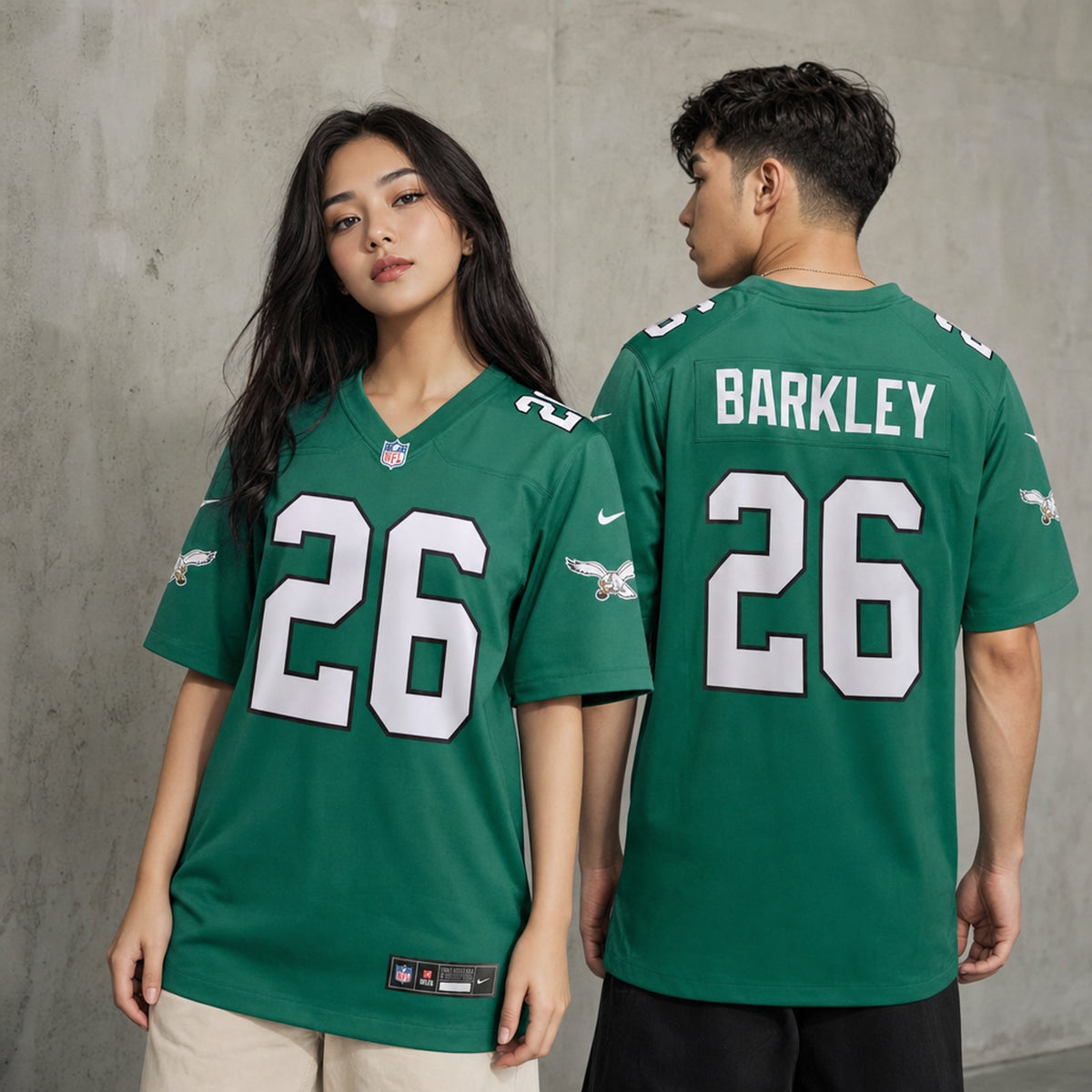 Philadelphia Eagles Saquon Barkley Kelly Green Game Jersey - 2