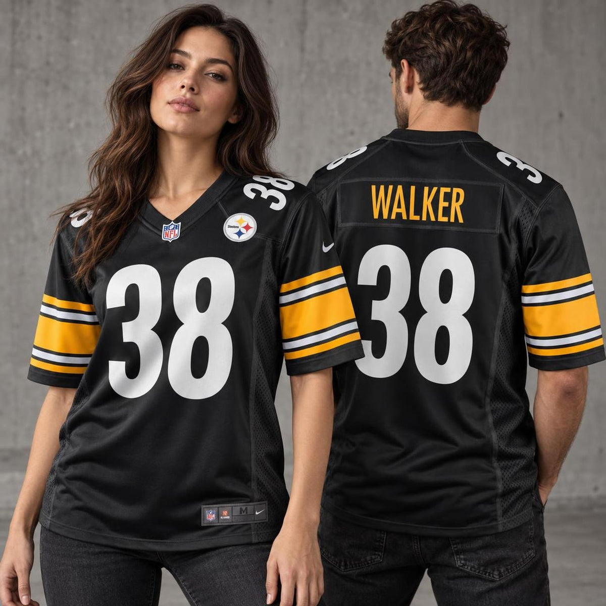 Men's Pittsburgh Steelers Mykal Walker Black Team Game Jersey JS7694 - 2