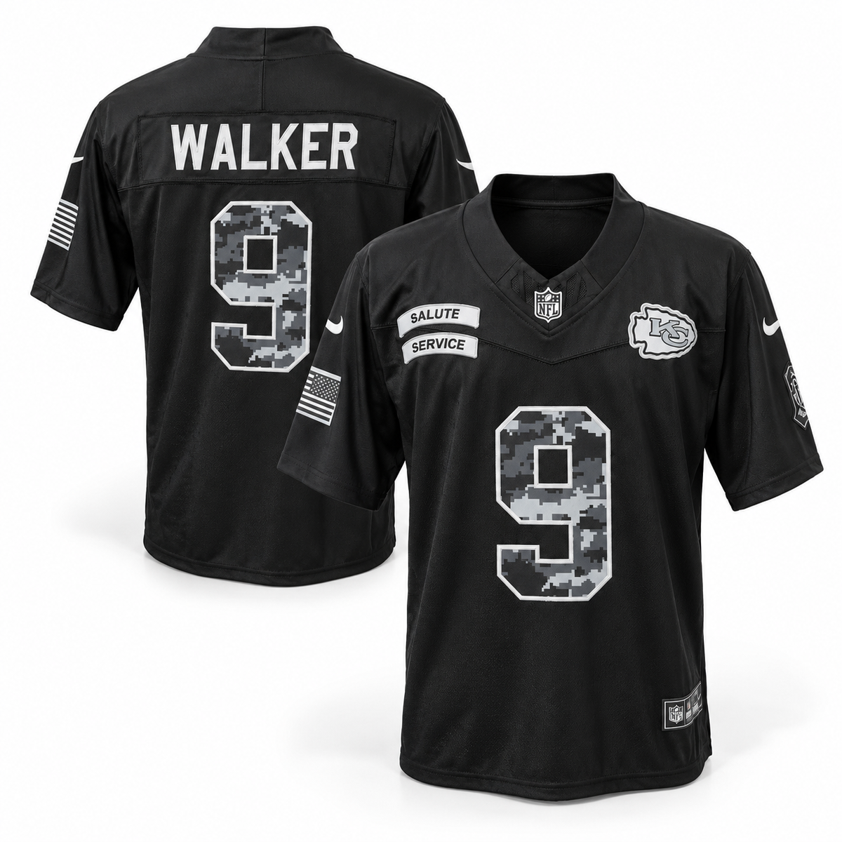 Black Gray White Chicago Bears Inspired Jahdae Walker 9 Football Jersey