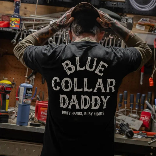 Blue Collar Daddy T Shirt Industrial Workwear Graphic Tee Unisex Cotton Shirt.jpg