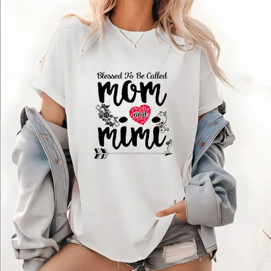 Called Mom And Mimi s Blessing Ladies T Shirt Casual Floral Mother s Day Tee Premium 100 Cotton Grandmother Gift Top Made in USA.jpg
