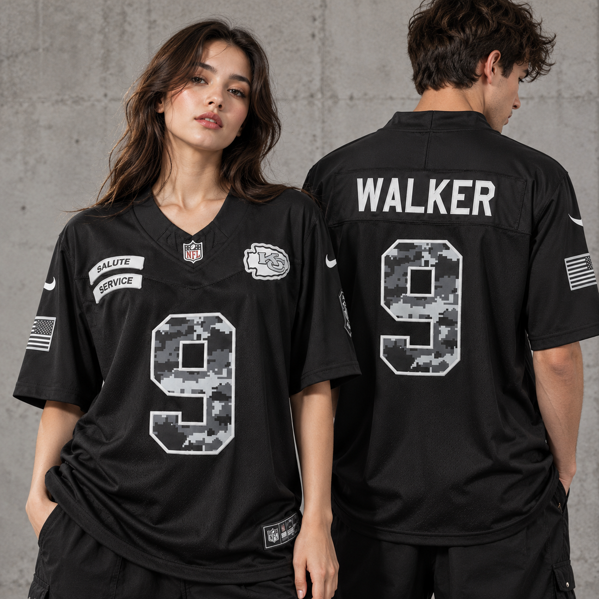 Black Gray White Chicago Bears Inspired Jahdae Walker 9 Football Jersey