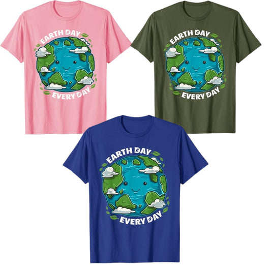 Earth Day Every Day T Shirt Cute Eco Friendly Graphic Tee Sustainable Unisex Cotton Nature Shirt.jpg