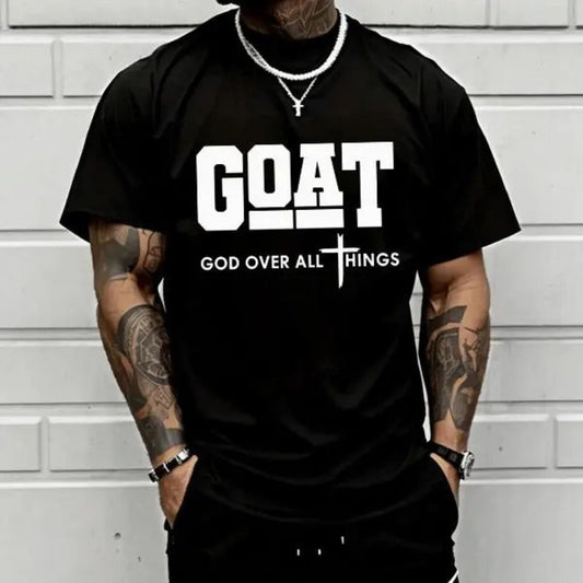 GOAT God Over All Things T Shirt Christian Faith Graphic Tee Unisex Cotton Shirt.jpg