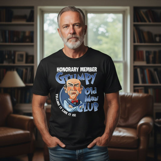 Grumpy Old Man Club Honorary Member T Shirt Funny Sarcastic Graphic Tee Premium 100 Cotton Telling It Like It Is Top Made in USA.jpg