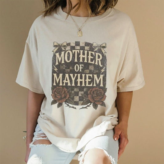 Mother Of Mayhem Edgy Mom T Shirt Funny Badass Mama Graphic Tee Premium 100 Cotton Cool Mom Gift Top Made in USA.jpg