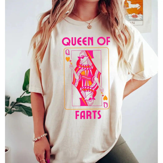 Queen Of Farts Funny Joke Humorous Graphic Top.jpg