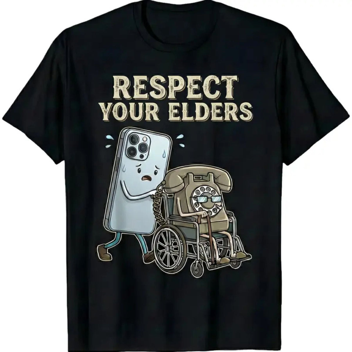 Respect Your Elders Floppy Disk T Shirt Funny Retro Tech Graphic Tee Unisex Cotton Shirt.jpg