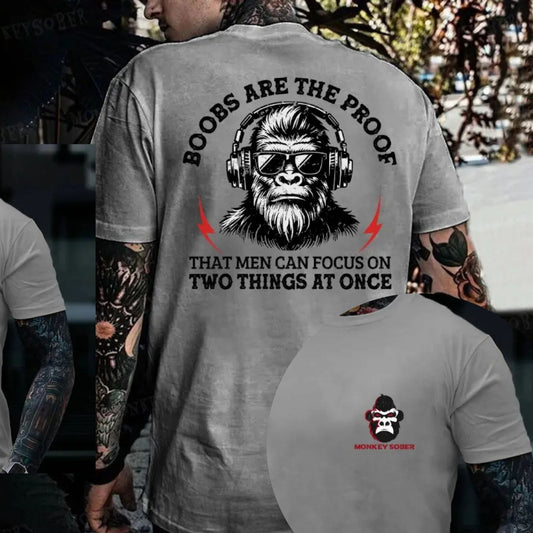 Scientific Proof Monkey Funny Sarcastic Focus Graphic Top.jpg