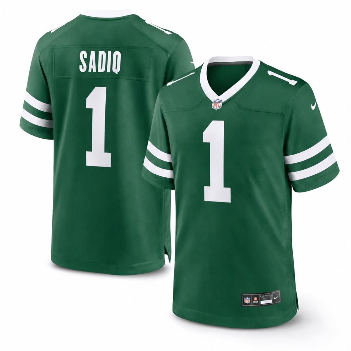 New York Jets Kenyon Sadiq Polyester Game Jersey Loose Fit - 1