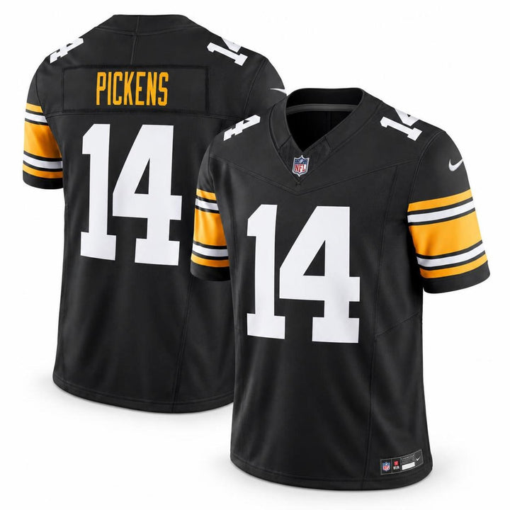 Black White Gold Pittsburgh Inspired George Pickens 14 Football Jersey