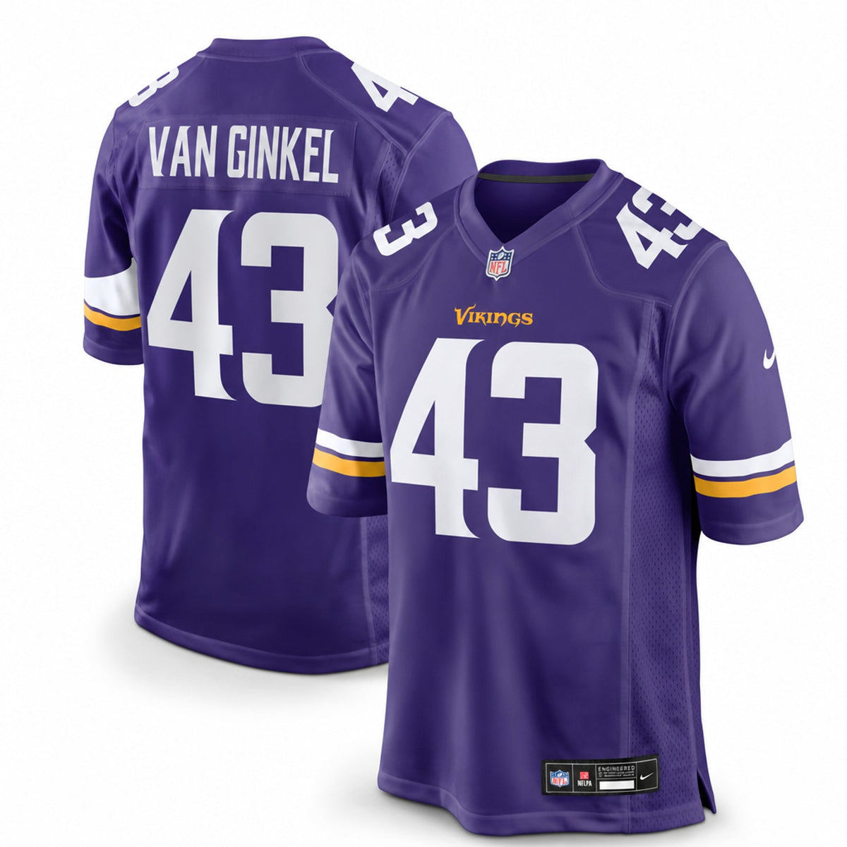 Minnesota Vikings Andrew Van Ginkel Purple Game Jersey - 1