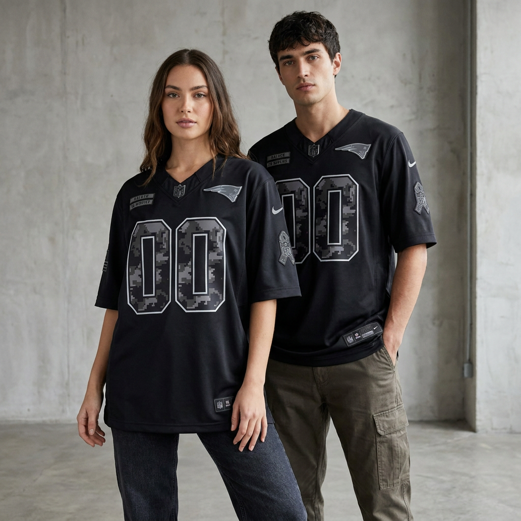 Black Gray New England Patriots Inspired Football Jersey Personalized Name Number Shirt
