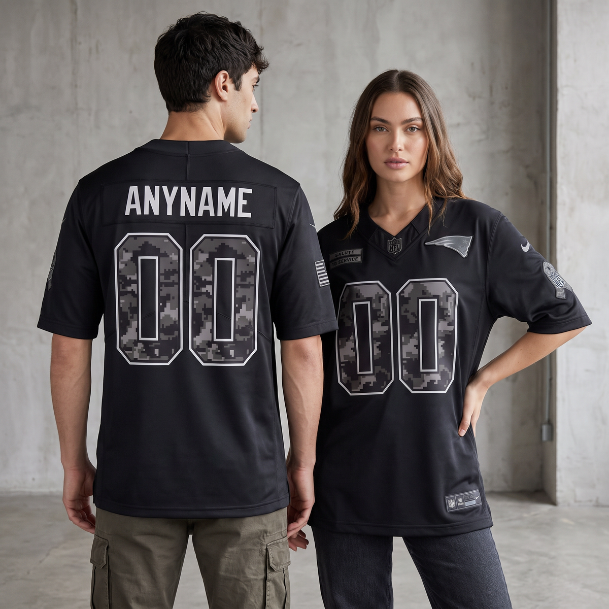 Black Gray New England Patriots Inspired Football Jersey Personalized Name Number Shirt