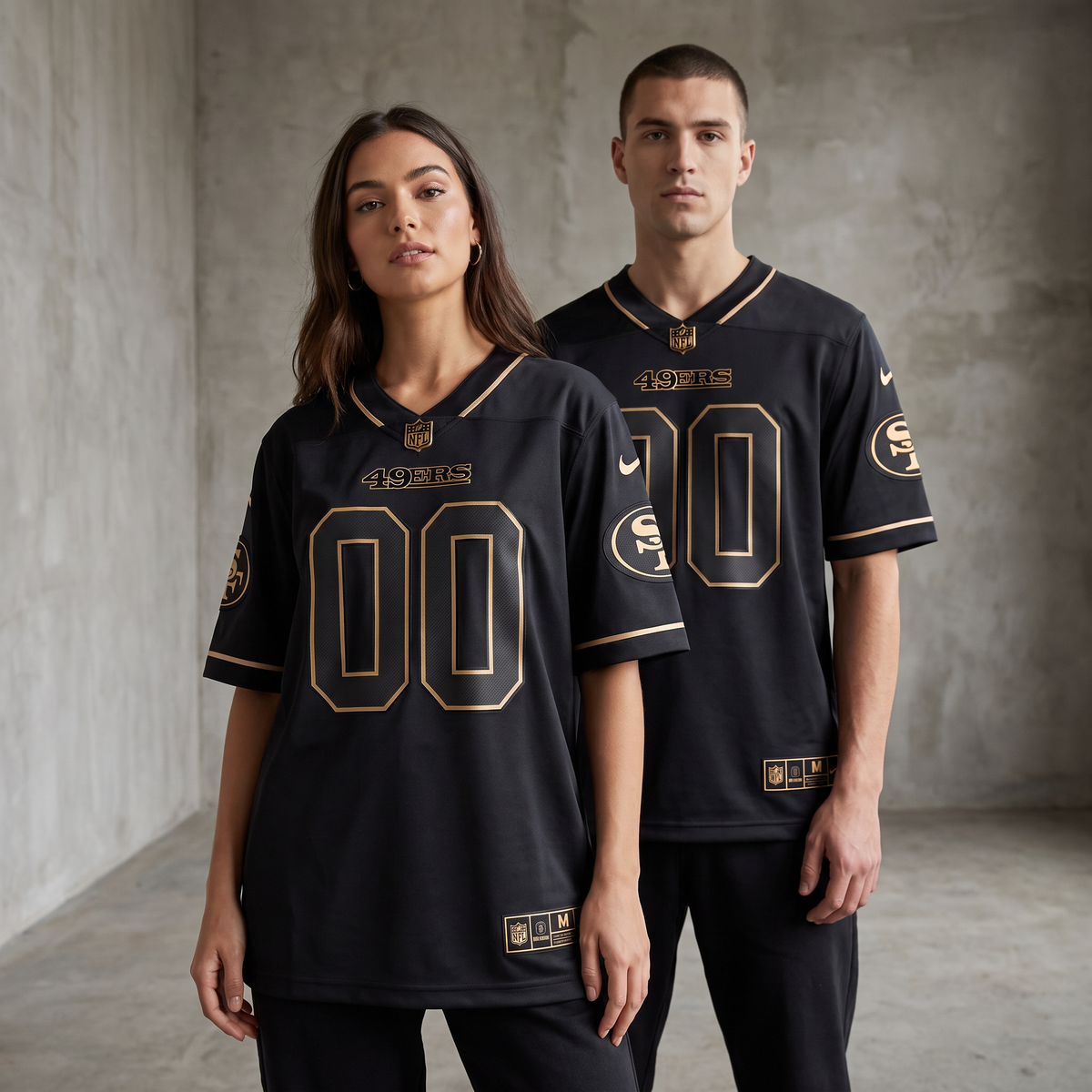 Black San Francisco 49ers Style Football Jersey Personalized Name Number Shirt